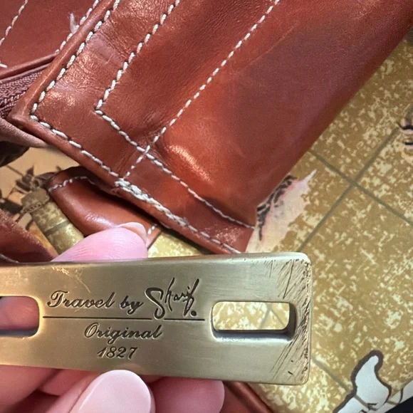 Travel by Sharif Vintage World Map Leather Trim Duffel Weekender Bag - Picture 8 of 11